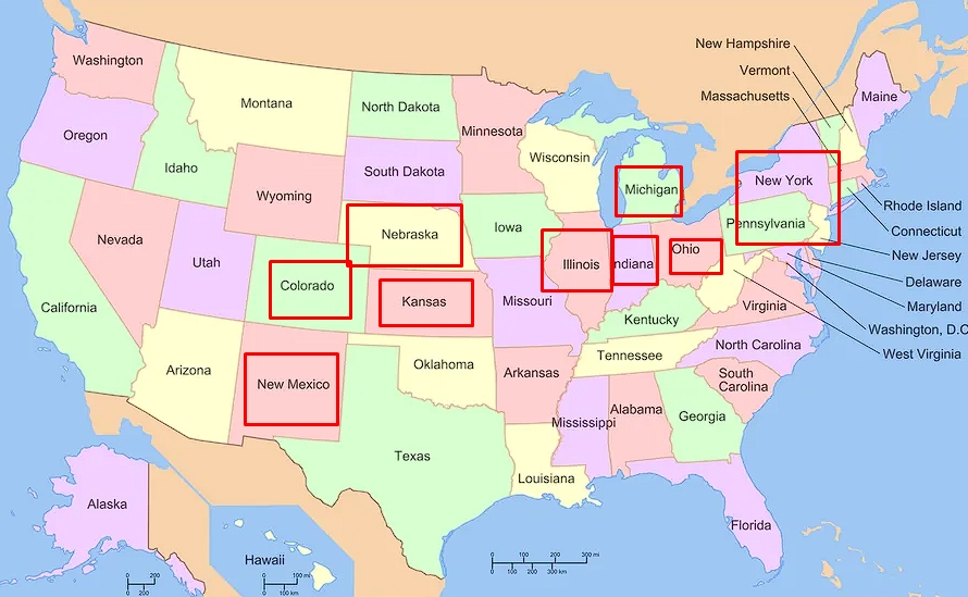 In which states does wild asparagus grow